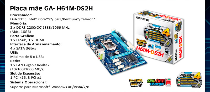 Placa mãe GA-H61M-DS2H