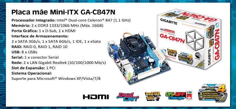 Placa mãe GA-C847N